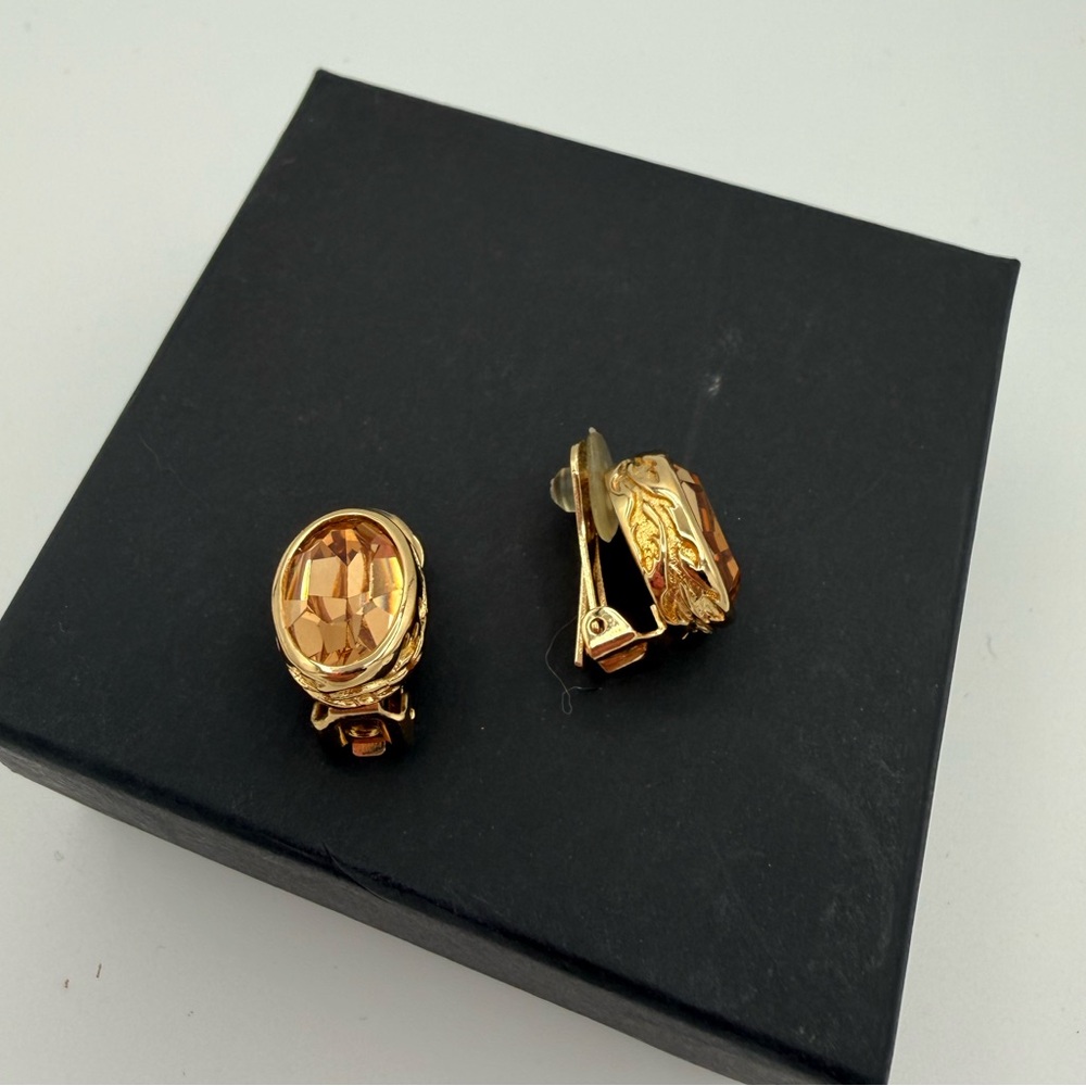 Dior Amber Stone Clip-On Earrings